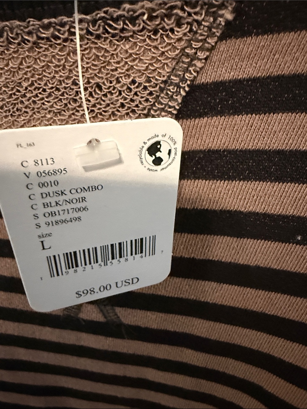 Free People Striped Crewneck Sweatshirt in Brown and Black - Picture 2 of 4